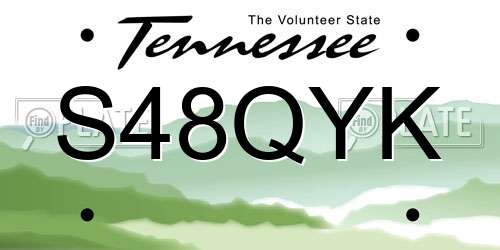 S48QYK Tennessee License Plate