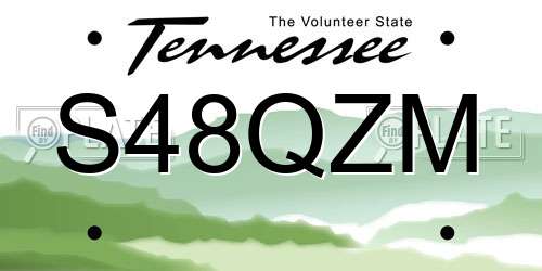 S48QZM Tennessee License Plate