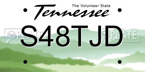 S48TJD Tennessee License Plate