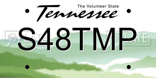 S48TMP Tennessee License Plate