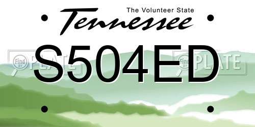 S504ED Tennessee License Plate