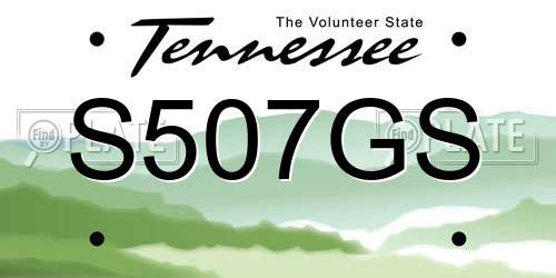 S507GS Tennessee License Plate