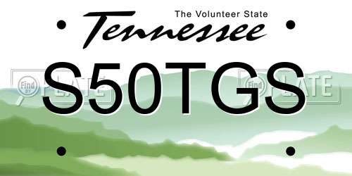 S50TGS Tennessee License Plate