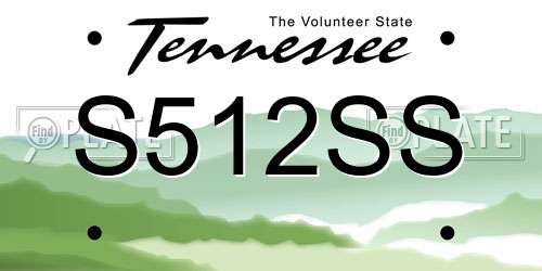 S512SS Tennessee License Plate
