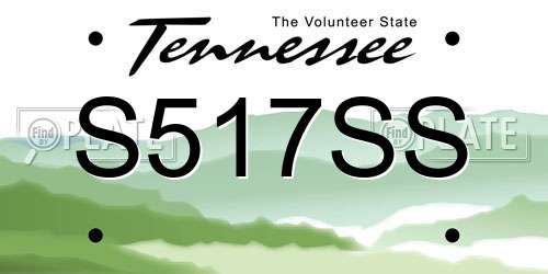 S517SS Tennessee License Plate