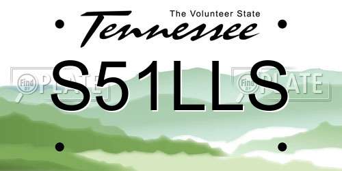 S51LLS Tennessee License Plate