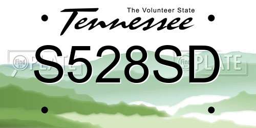 S528SD Tennessee License Plate