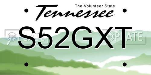 S52GXT Tennessee License Plate
