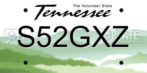 S52GXZ Tennessee License Plate