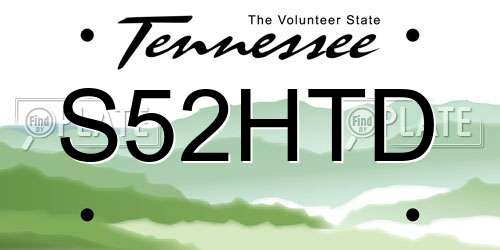 S52HTD Tennessee License Plate