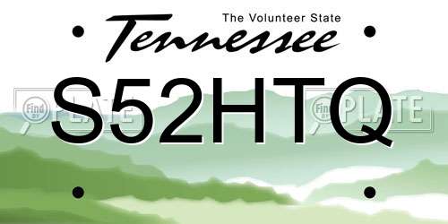 S52HTQ Tennessee License Plate