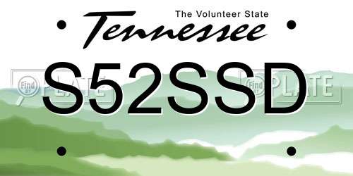 S52SSD Tennessee License Plate