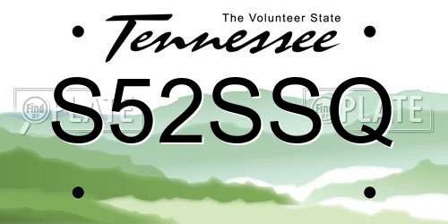 S52SSQ Tennessee License Plate
