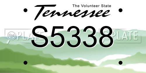 S5338 Tennessee License Plate