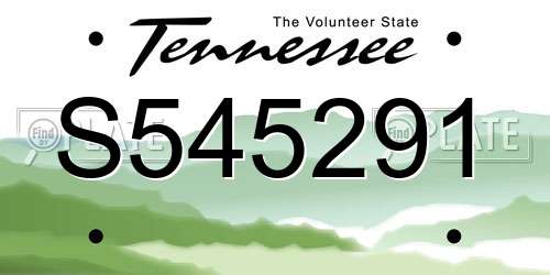 S545291 Tennessee License Plate