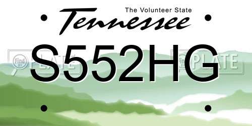 S552HG Tennessee License Plate
