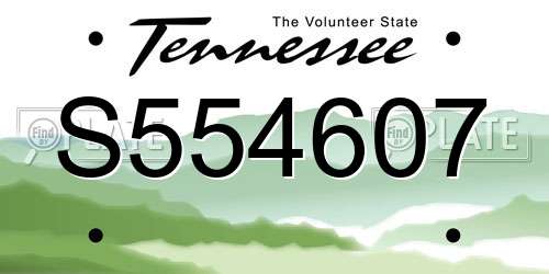 S554607 Tennessee License Plate