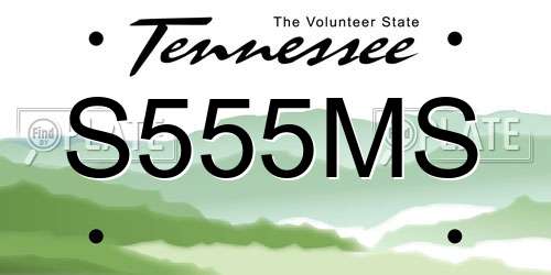 S555MS Tennessee License Plate