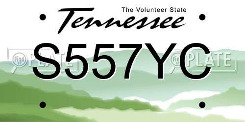 S557YC Tennessee License Plate