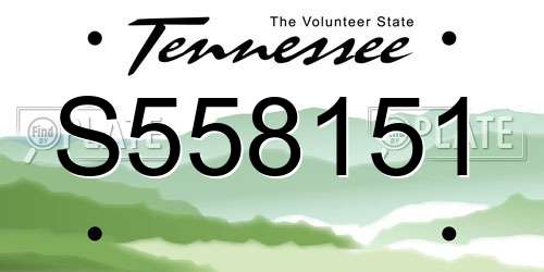 S558151 Tennessee License Plate