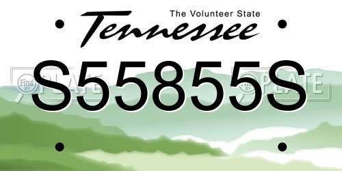 S55855S Tennessee License Plate