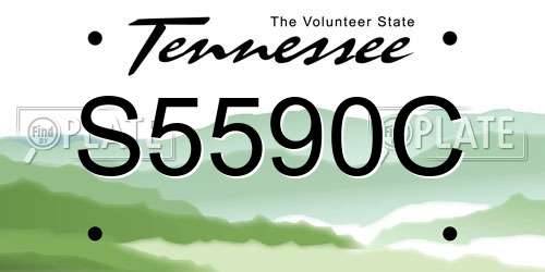 S5590C Tennessee License Plate