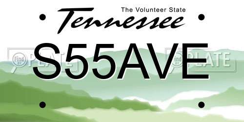 S55AVE Tennessee License Plate