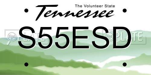 S55ESD Tennessee License Plate