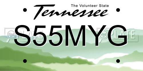 S55MYG Tennessee License Plate