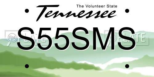 S55SMS Tennessee License Plate