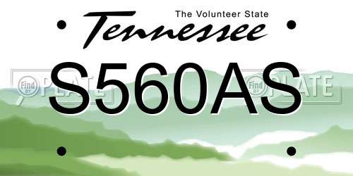 S560AS Tennessee License Plate