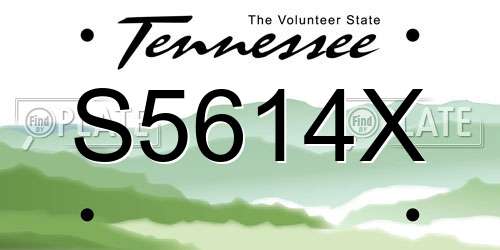 S5614X Tennessee License Plate