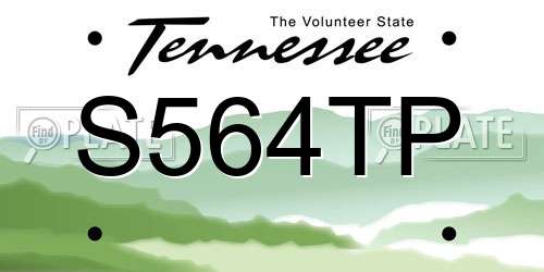 S564TP Tennessee License Plate