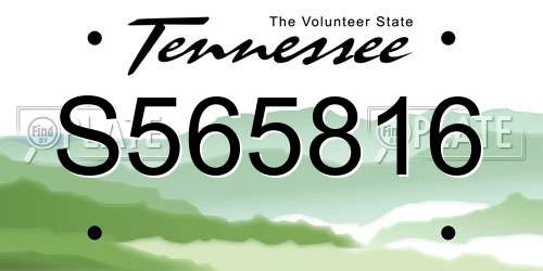 S565816 Tennessee License Plate