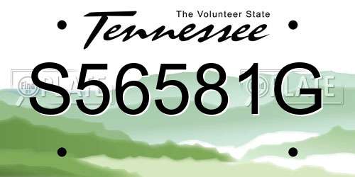 S56581G Tennessee License Plate