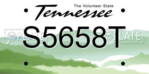 S5658T Tennessee License Plate