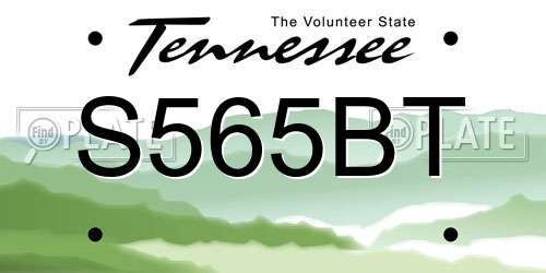 S565BT Tennessee License Plate