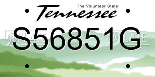 S56851G Tennessee License Plate