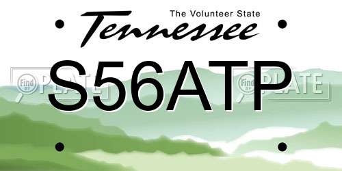 S56ATP Tennessee License Plate