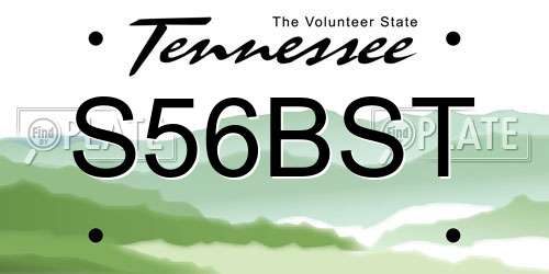 S56BST Tennessee License Plate