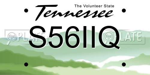 S56IIQ Tennessee License Plate