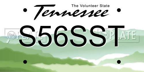 S56SST Tennessee License Plate