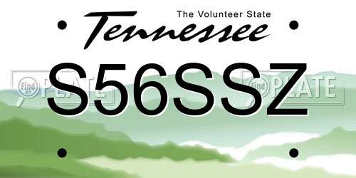S56SSZ Tennessee License Plate