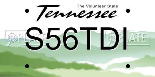 S56TDI Tennessee License Plate