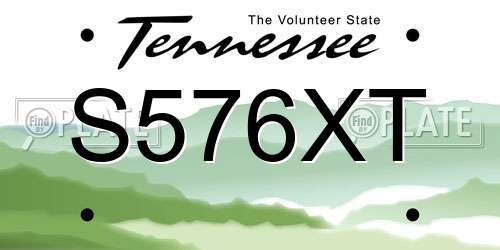 S576XT Tennessee License Plate