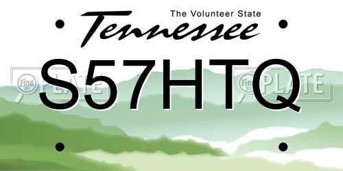 S57HTQ Tennessee License Plate