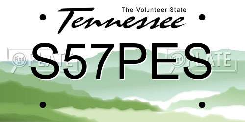 S57PES Tennessee License Plate