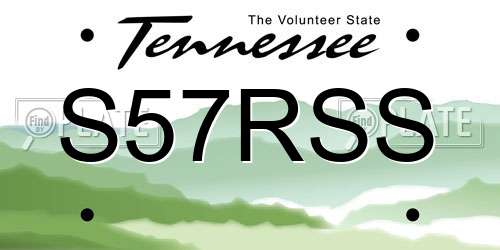 S57RSS Tennessee License Plate