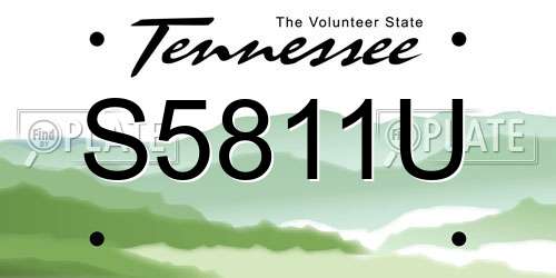 S5811U Tennessee License Plate