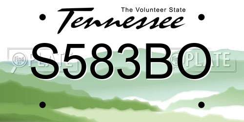 S583BO Tennessee License Plate